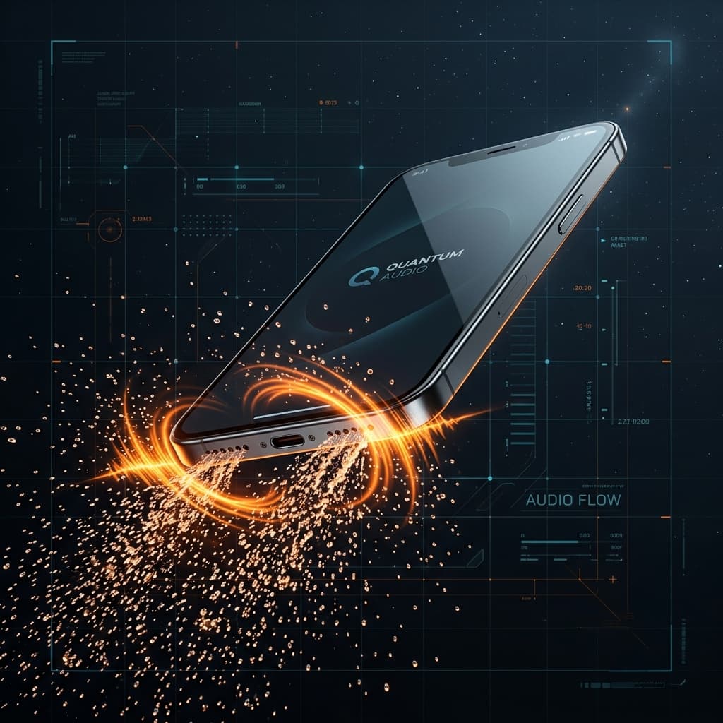 3D Phone render showing sound wave water ejection